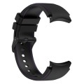 For Samsung Galaxy Watch 6 / 6 Classic Leather Black Buckle Silicone Watch Band, Size:S Size(Black+P