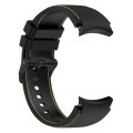 For Samsung Galaxy Watch 6 / 6 Classic Leather Black Buckle Silicone Watch Band, Size:S Size(Black+G