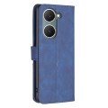 For vivo Y03 4G Global Magnetic Buckle Rhombus Texture Leather Phone Case(Blue)