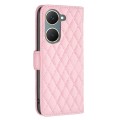 For vivo Y03 4G Global Diamond Lattice Wallet Flip Leather Phone Case(Pink)