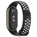 For Xiaomi Mi Band 8 Two Color Nail Buckle Silicone Watch Band(Black White)