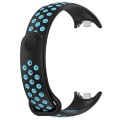 For Xiaomi Mi Band 8 Two Color Nail Buckle Silicone Watch Band(Black Blue)
