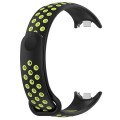 For Xiaomi Mi Band 8 Two Color Nail Buckle Silicone Watch Band(Black Lime)