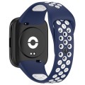 For Redmi Watch 3 Lite / Watch 3 Active Two Color Silicone Watch Band(Midnight Blue White)