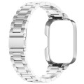 For Redmi Watch 3 Lite / Watch 3 Active 2 in 1 Three-bead Metal Watch Band with Watch Frame(Silver)
