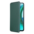 For Honor Magic6 Lite Carbon Fiber Texture Flip Leather Phone Case(Green)