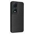 For Honor X7b Carbon Fiber Texture Flip Leather Phone Case(Black)