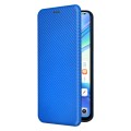 For Honor X7b Carbon Fiber Texture Flip Leather Phone Case(Blue)