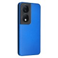 For Honor X7b Carbon Fiber Texture Flip Leather Phone Case(Blue)