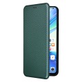 For Honor X7b Carbon Fiber Texture Flip Leather Phone Case(Green)