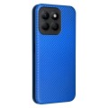 For Honor X8b Carbon Fiber Texture Flip Leather Phone Case(Blue)