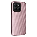 For Honor X8b Carbon Fiber Texture Flip Leather Phone Case(Pink)