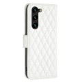 For Samsung Galaxy S24+ 5G Diamond Lattice Wallet Flip Leather Phone Case(White)