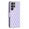 For Samsung Galaxy S24 Ultra 5G Diamond Lattice Wallet Flip Leather Phone Case(Purple)