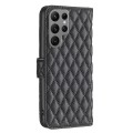 For Samsung Galaxy S24 Ultra 5G Diamond Lattice Wallet Flip Leather Phone Case(Black)