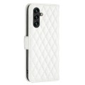 For Samsung Galaxy A35 Diamond Lattice Wallet Flip Leather Phone Case(White)