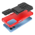 For Motorola Moto G Play 4G 2024 Tire Texture TPU + PC Phone Case with Holder(Red)