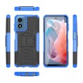 For Motorola Moto G Play 4G 2024 Tire Texture TPU + PC Phone Case with Holder(Blue)