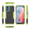 For Motorola Moto G Play 4G 2024 Tire Texture TPU + PC Phone Case with Holder(Green)