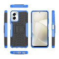 For Motorola Moto G Power 5G 2024 Tire Texture TPU + PC Phone Case with Holder(Blue)