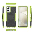 For Motorola Moto G Power 5G 2024 Tire Texture TPU + PC Phone Case with Holder(Green)