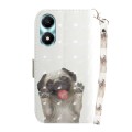 For Honor X5 Plus / Play 40C 3D Colored Horizontal Flip Leather Phone Case(Pug)