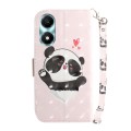 For Honor X5 Plus / Play 40C 3D Colored Horizontal Flip Leather Phone Case(Heart Panda)