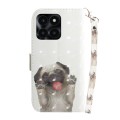 For Honor X6a 3D Colored Horizontal Flip Leather Phone Case(Pug)