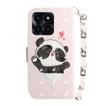 For Honor X6a 3D Colored Horizontal Flip Leather Phone Case(Heart Panda)