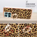 For Honor X6a Electroplating Dual-side IMD Phone Case with Ring Holder(Leopard Print)
