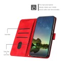 For Motorola Edge 40 Neo Dream Triangle Leather Phone Case with Lanyard(Red)