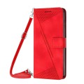 For Motorola Moto G54 Dream Triangle Leather Phone Case with Lanyard(Red)