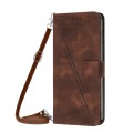 For Motorola Moto G84 Dream Triangle Leather Phone Case with Lanyard(Brown)