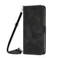 For Motorola Moto G Play 2024 Dream Triangle Leather Phone Case with Lanyard(Black)