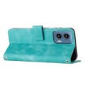 For Motorola Moto G Play 5G 2024/Moto G 5G 2024 Dream Triangle Leather Phone Case with Lanyard(Green
