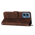 For Motorola Moto G Play 5G 2024/Moto G 5G 2024 Dream Triangle Leather Phone Case with Lanyard(Brown