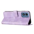 For Motorola Moto G04/G24 Dream Triangle Leather Phone Case with Lanyard(Purple)