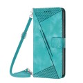 For Motorola Moto G34 5G Dream Triangle Leather Phone Case with Lanyard(Green)