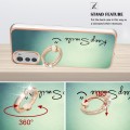 For Motorola Moto E32 4G / E32s Electroplating Dual-side IMD Phone Case with Ring Holder(Smile)