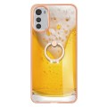 For Motorola Moto E32 4G / E32s Electroplating Dual-side IMD Phone Case with Ring Holder(Draft Beer)