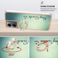 For Motorola Moto G14 Electroplating Dual-side IMD Phone Case with Ring Holder(Smile)