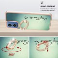 For Motorola Moto G34 Electroplating Dual-side IMD Phone Case with Ring Holder(Smile)