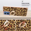 For Motorola Moto G34 Electroplating Dual-side IMD Phone Case with Ring Holder(Leopard Print)