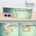 For Motorola Moto G04 4G / G24 4G Electroplating Dual-side IMD Phone Case with Ring Holder(Smile)