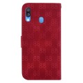 For Samsung Galaxy A40 Double 8-shaped Embossed Leather Phone Case(Red)