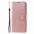 For iPhone 15 Plus Totem Flower Embossed Leather Phone Case(Gold)