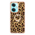 For OnePlus Nord CE 3 Electroplating Dual-side IMD Phone Case with Ring Holder(Leopard Print)