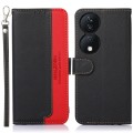 For Honor X7b KHAZNEH Litchi Texture Leather RFID Phone Case(Black)