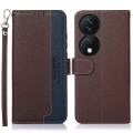 For Honor X7b KHAZNEH Litchi Texture Leather RFID Phone Case(Brown)