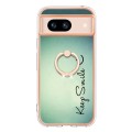 For Google Pixel 8a Electroplating Dual-side IMD Phone Case with Ring Holder(Smile)